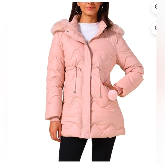 Jackets & Blazers - Women's Winter Thicken Puffer Coat Faux Fur Removable Hood Warm Parka Jacket